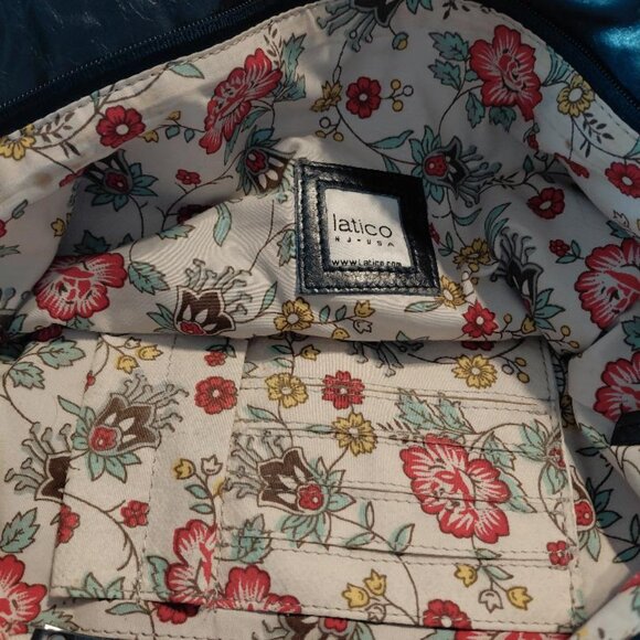 Latico Blue Leather Tote Bag - Picture 2 of 4